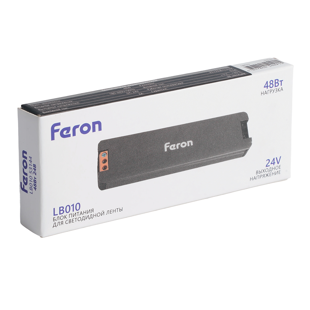 Трансформатор для светодиодной ленты Feron LB010 48W 24V IP20 53144