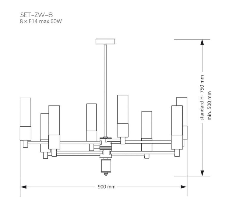 Подвесная люстра Kutek Mood Seti SET-ZW-8 (N)