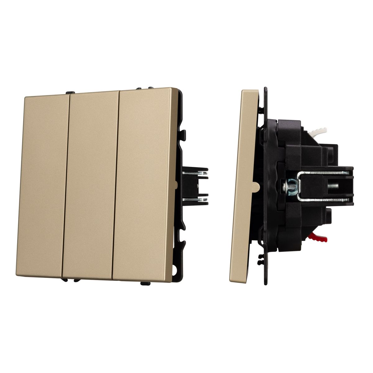 Механизм выключателя трехклавишный непроходной Arlight SWT-NOBE-MK03-SFPL-GD (230V, 10A) (Золотой песок) 061798