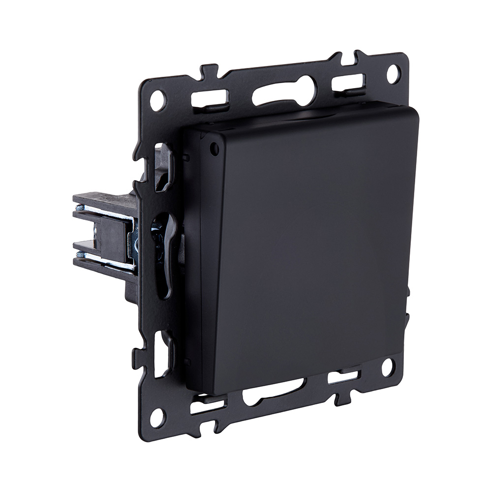 Розетка штепсельная SCHUKO 16A/250 В с крышкой, черный Kollinger Asthetik AS-015BK