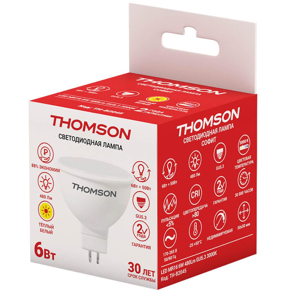 Лампа светодиодная Thomson GU5.3 6W 3000K TH-B2045