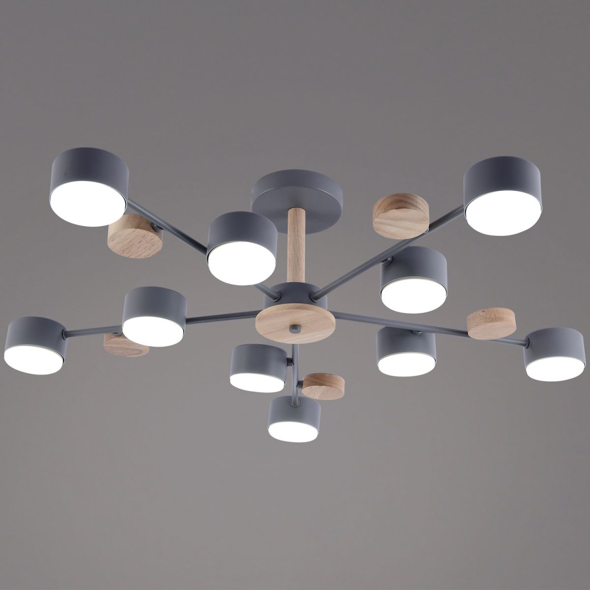 Потолочная люстра Reluce 03758-0.3-10 GREY+WOOD GX53