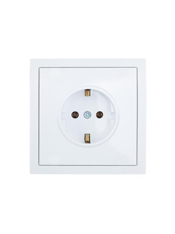 Розетка с/з ПБТ белая безвинтовой зажим/клемма Lezard Zima 704-0288-122BQC