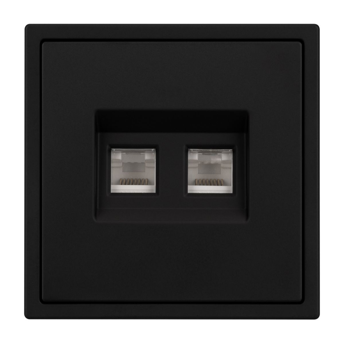 Механизм сдвоенной телефонной розетки Arlight SCT-NOBE-MTL2-SFPL-BK (RJ-11, 4C) (Черный оникс) 054309