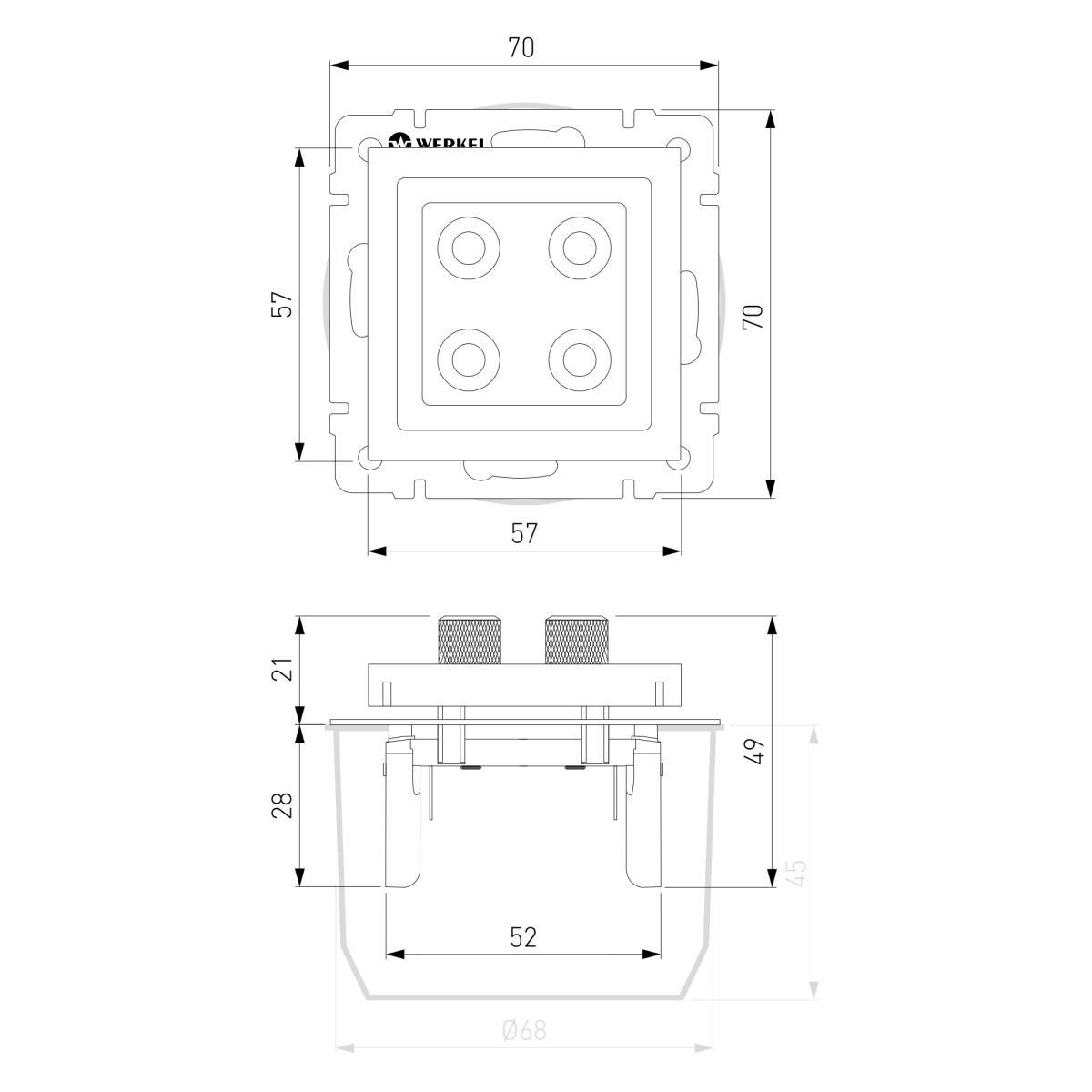 Акустическая розетка Werkel Hammer х4 белый W1285001 4690389163104