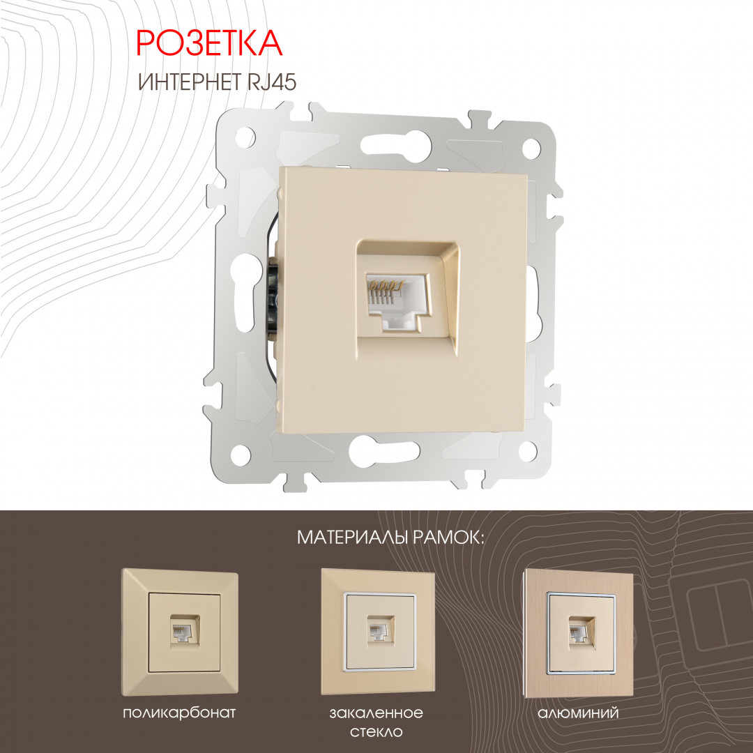 Розетка RJ45 Arte Milano 203.45-1.shampan