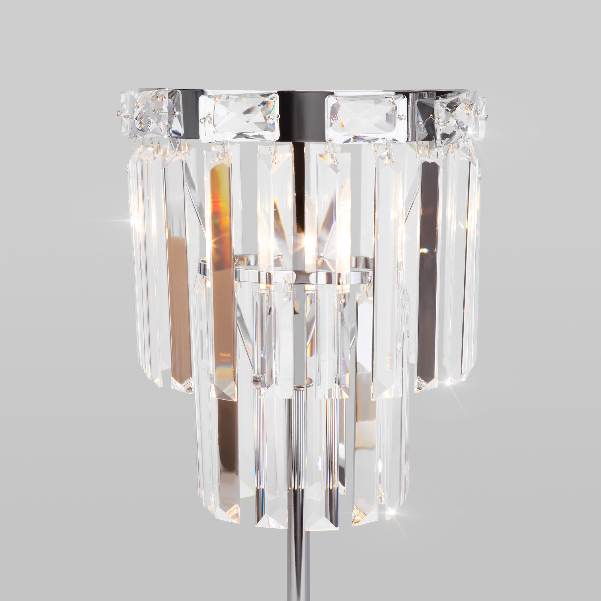 Настольная лампа Eurosvet Elegante 01136/1 хром/прозрачный хрусталь Strotskis a060647 в Москве