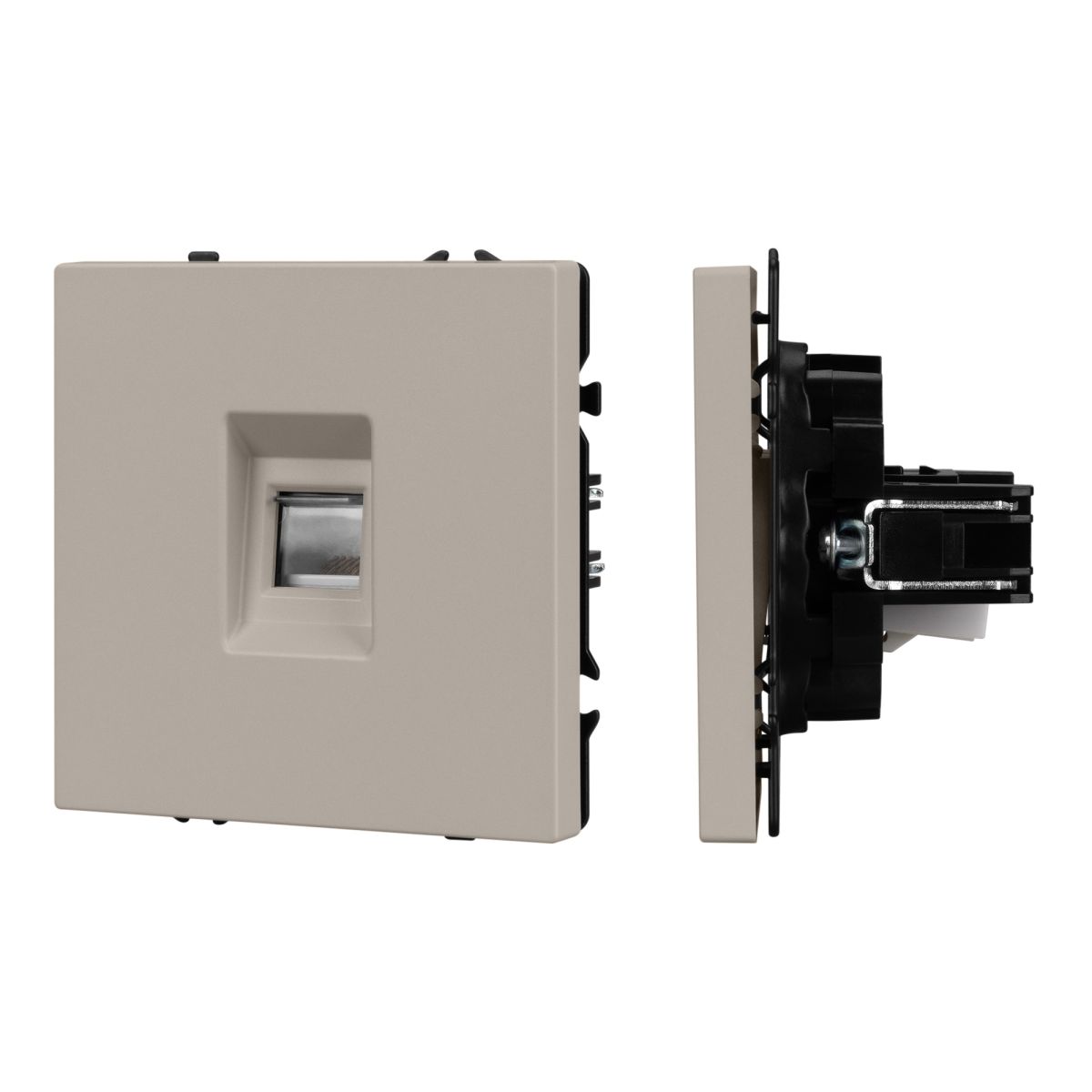 Механизм телефонной розетки Arlight SCT-NOBE-MTL1-SFPL-CA (RJ-11, 4C) (Кашемир) 061892