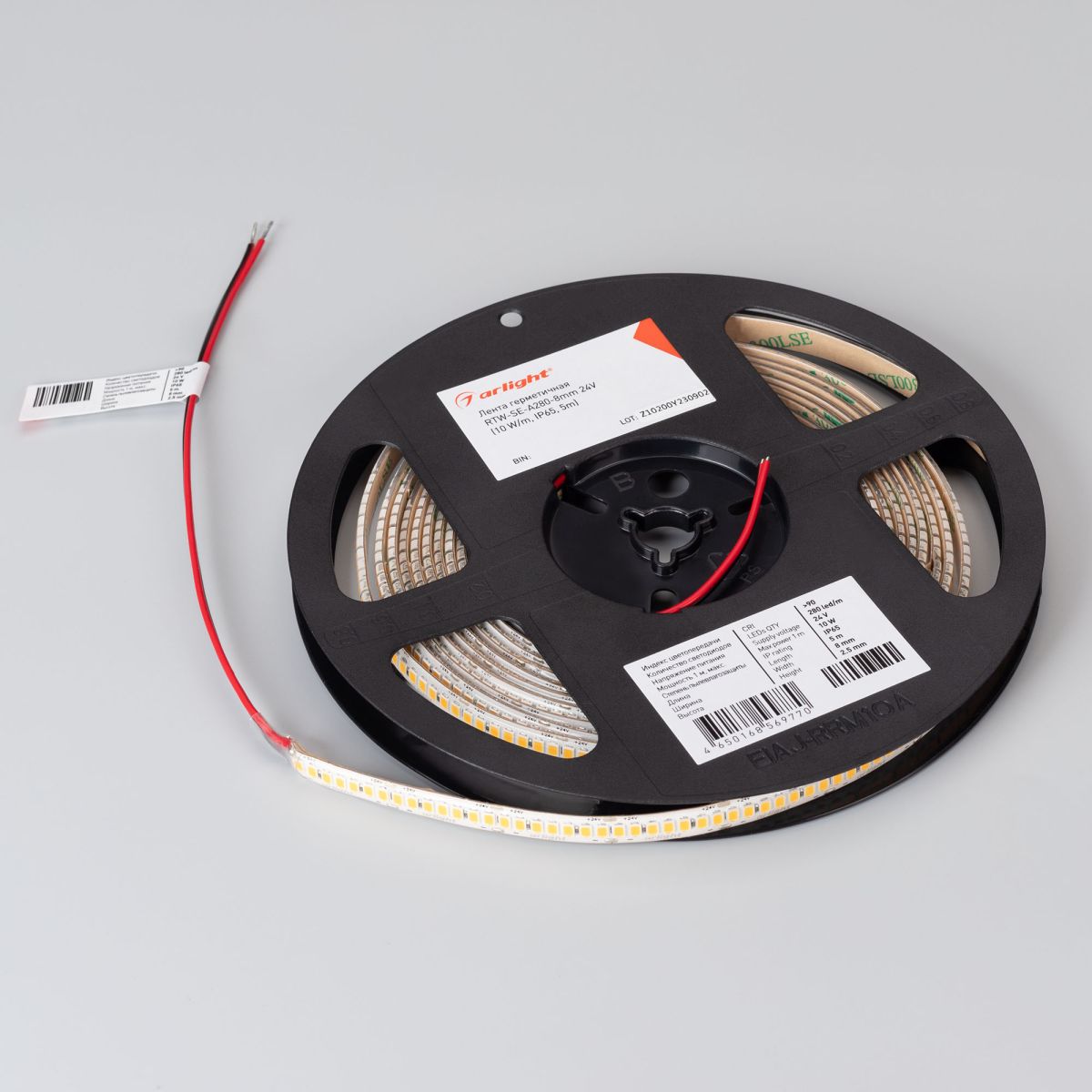 Светодиодная лента герметичная Arlight ULW-SE-A280-8mm 24V Warm3000 (10 W/m, IP65, 5m) 045561(2)
