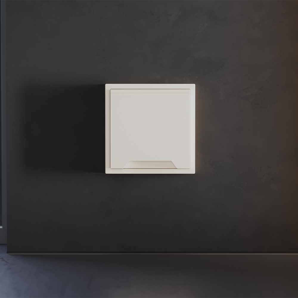 Накладка для розетки с заземлением, защитными шторками и крышкой Voltum S70 (хлопок) VLS000813