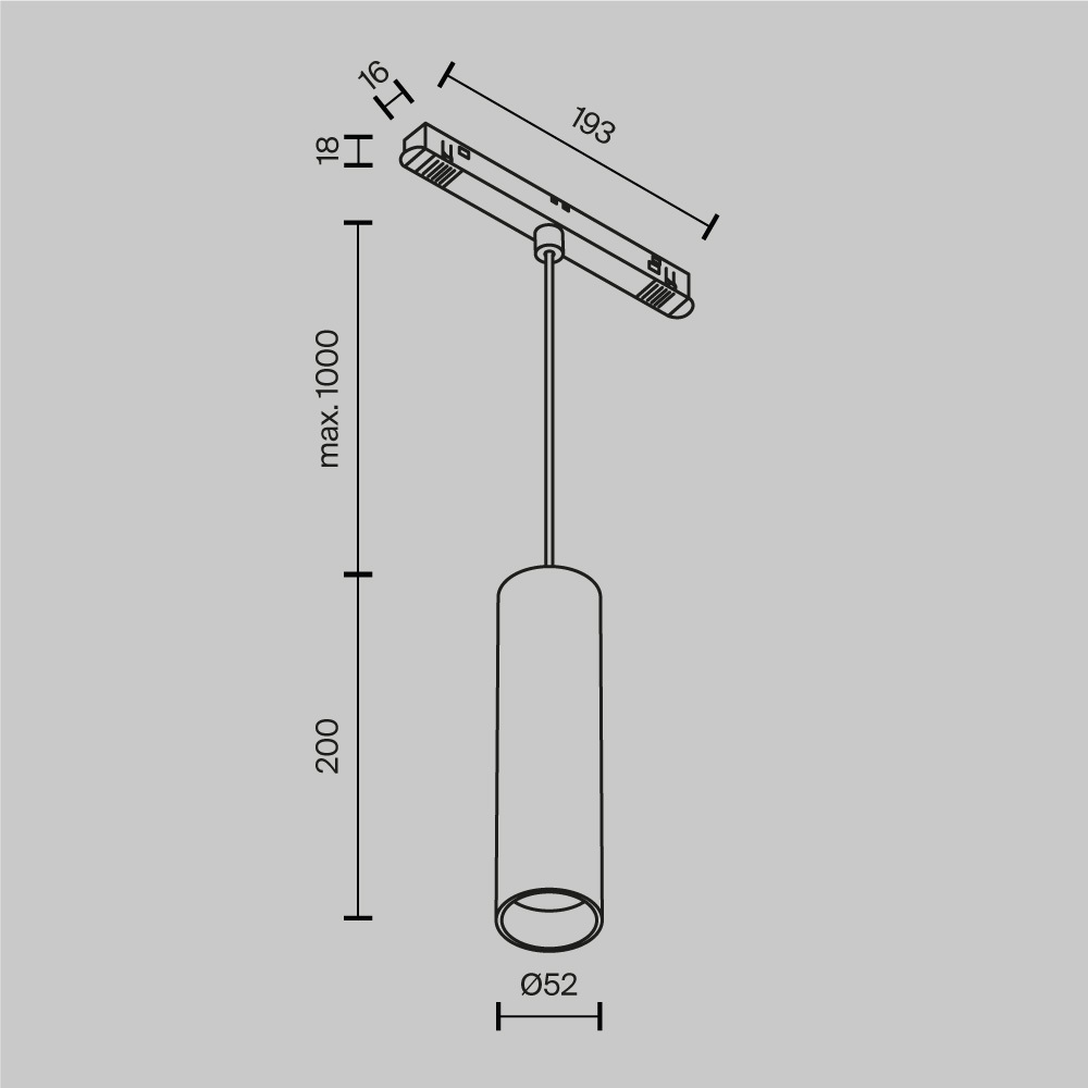 Трековый подвесной магнитный светильник Maytoni Focus LED TR041-2-12W3K-W