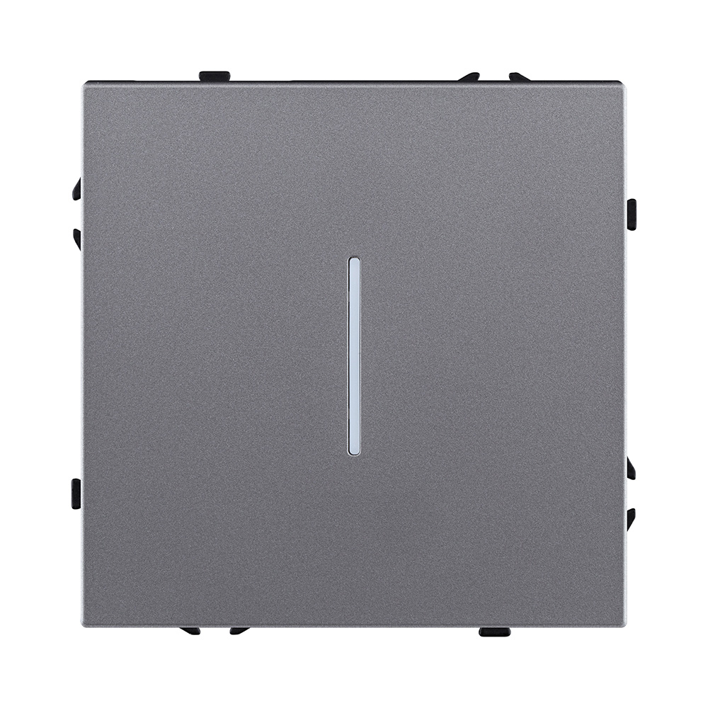 Выключатель 1-клавишный 10А/250В с LED подсветкой, серый Kollinger Eclipse EC-007GY