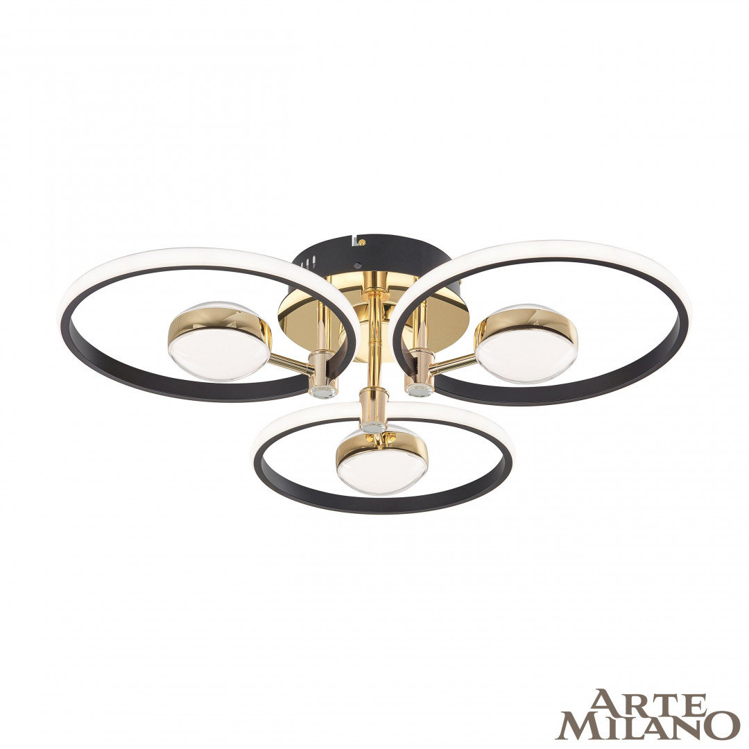 Потолочный светильник на натяжной потолок Arte Milano Ferrara 276140/3+3 BK/GD
