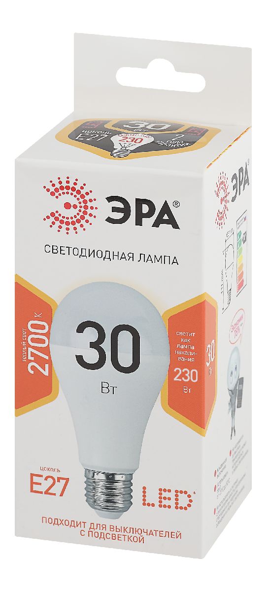 Лампа светодиодная Эра E27 30W 2700K LED A65-30W-827-E27 Б0048015