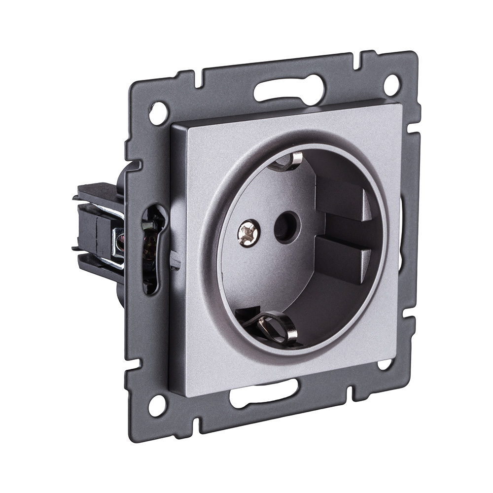 Розетка штепсельная SCHUKO 16A/250 В, серый Kollinger REA-002GY для Aspekt, Eleganz, Reflex