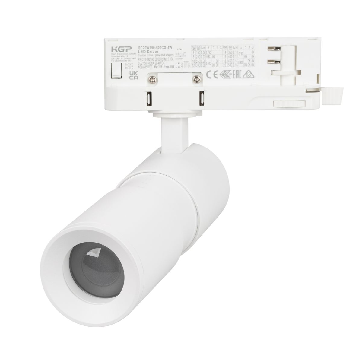 Трековый трехфазный светильник Arlight LGD-ARTEMIS-TRACK-4TR-R55-12W Warm2700 (WH, 8-80 deg, 230V, DALI) (IP20 Металл) 062277