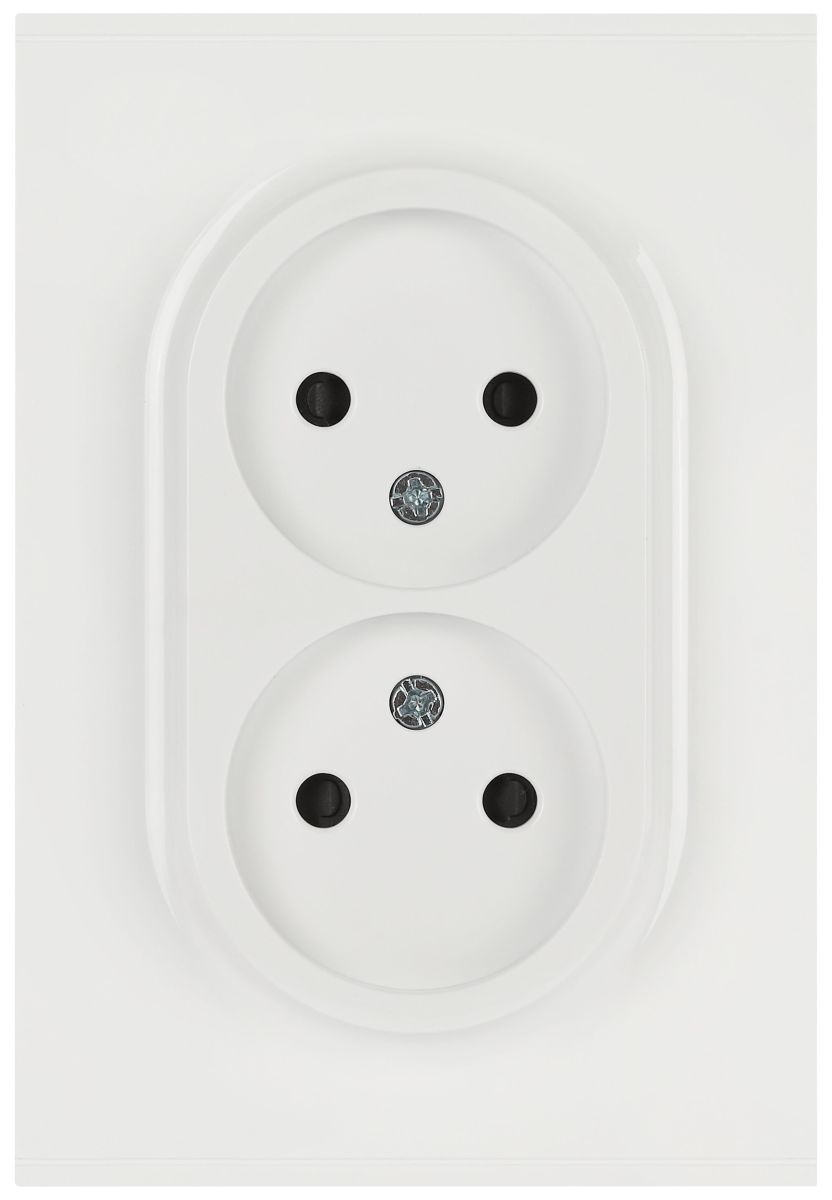 Розетка ЭРА Arktik 16-2107-01 без заземления двойная 2X2P 16А-250В белый Б0071681