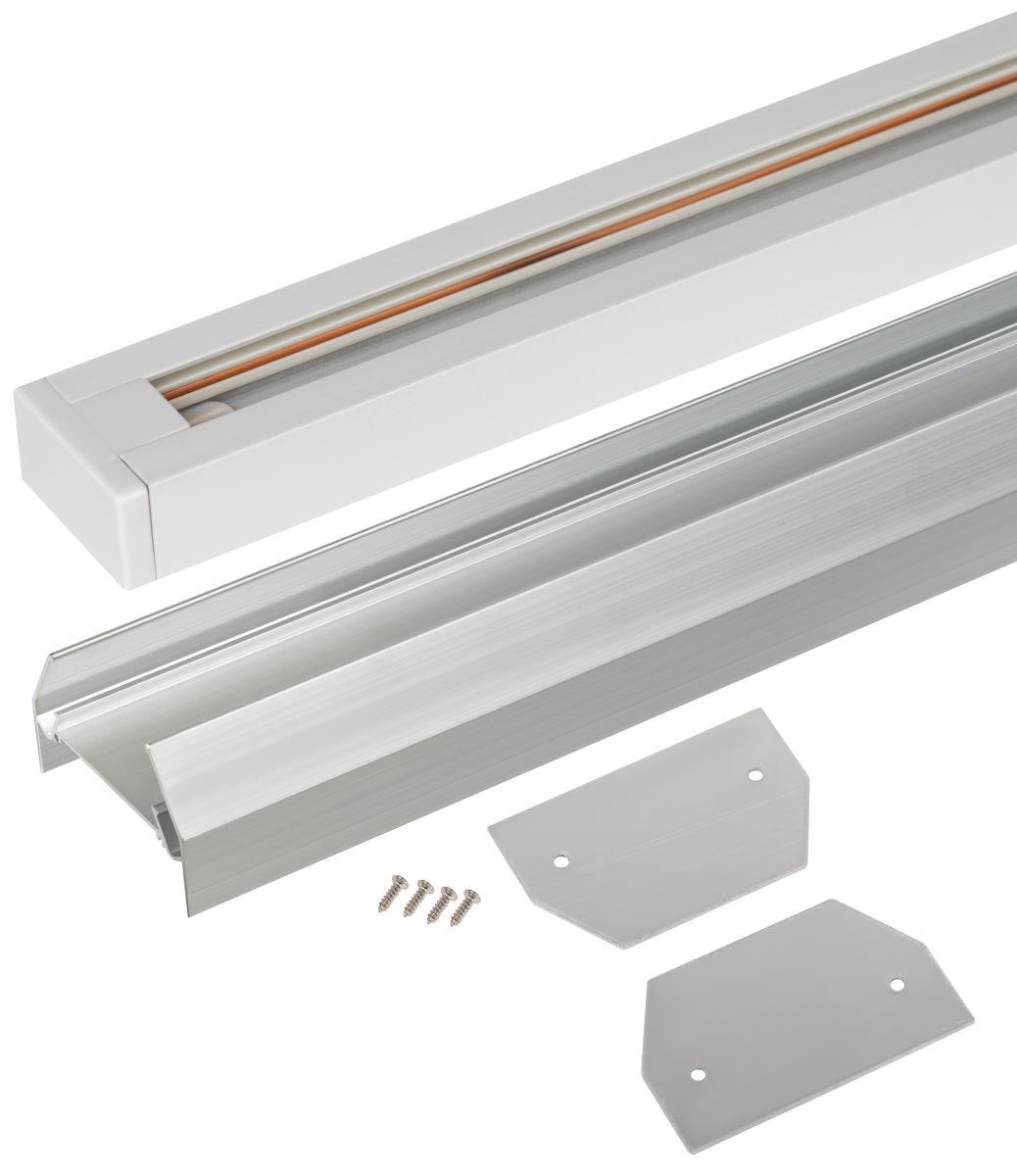 Комплект Эра TR-SET-200-1PT-PC WH шинопровод однофазный с профилем для натяжного потолка 2м белый Б0072544