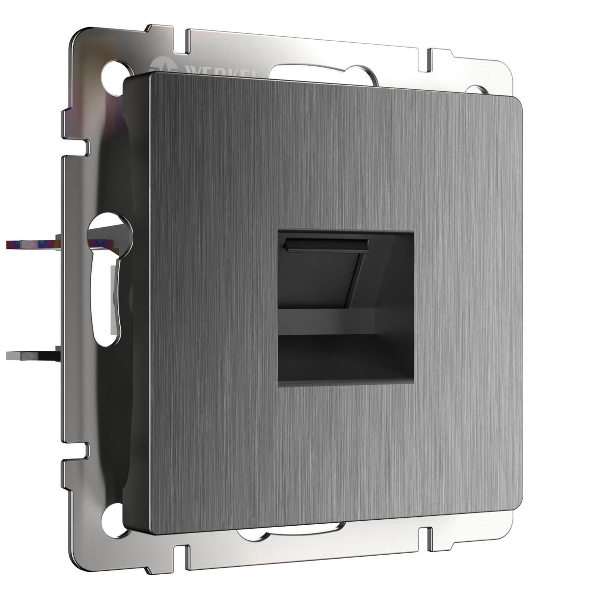 Розетка Ethernet RJ-45 Werkel графит рифленый W1181004 4690389158674