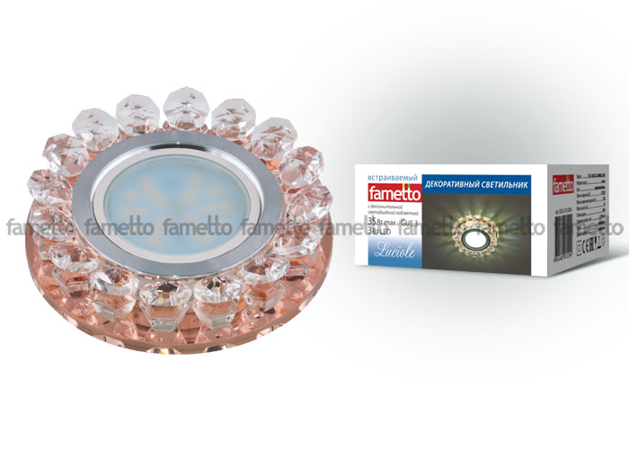 Встраиваемый светильник Fametto Luciole DLS-L102 GU5.3 CHROME/PEACH 10001