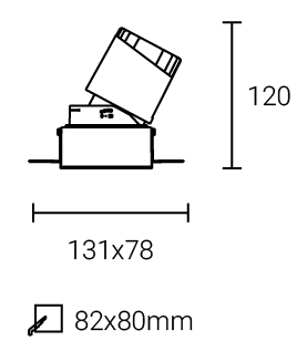 Встраиваемый светильник Fiberli 302T75 (квадратная рамка) 12130206