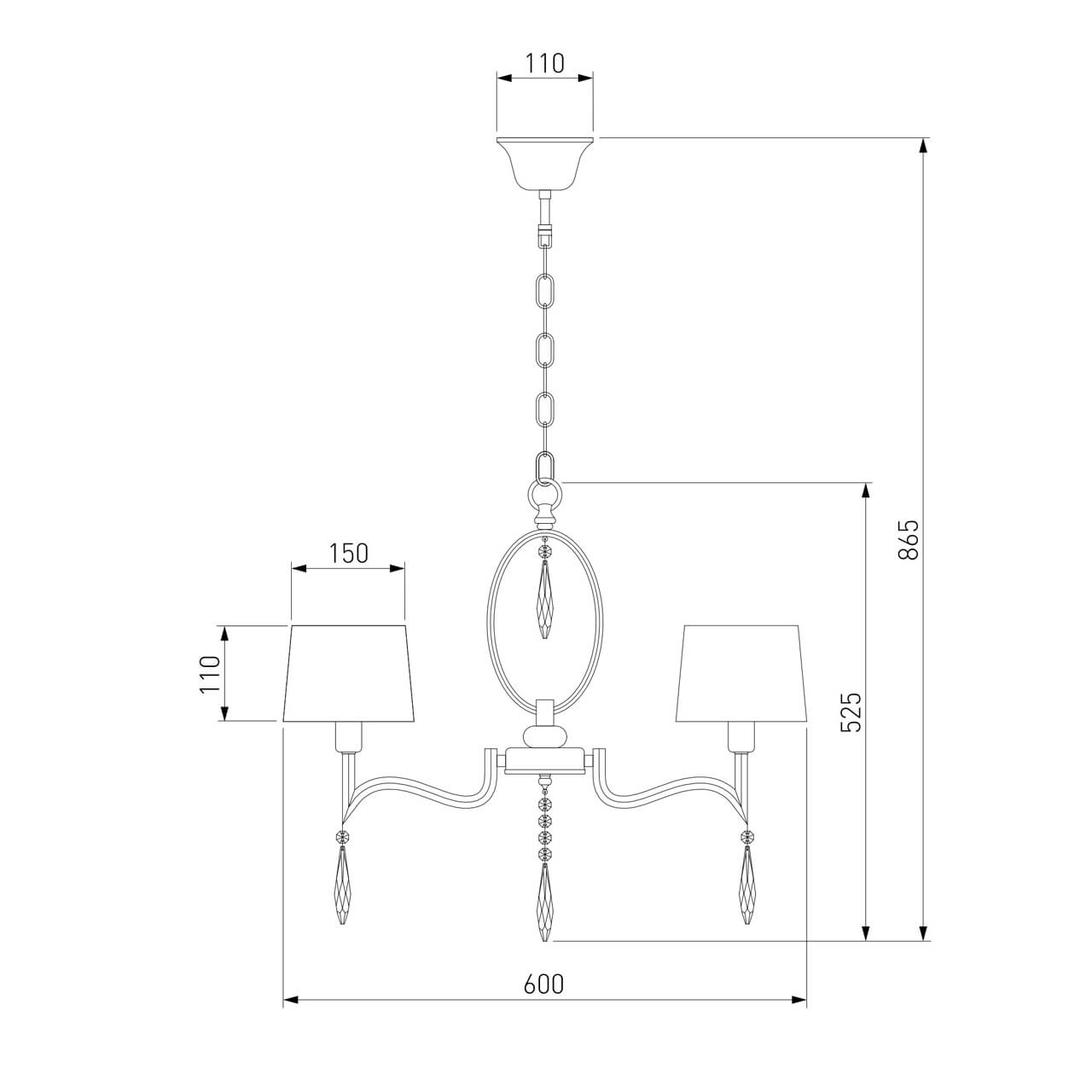 Подвесная люстра Eurosvet Madera 10127/5 хром/прозрачный хрусталь Strotskis Smart (10093/5) в Москве