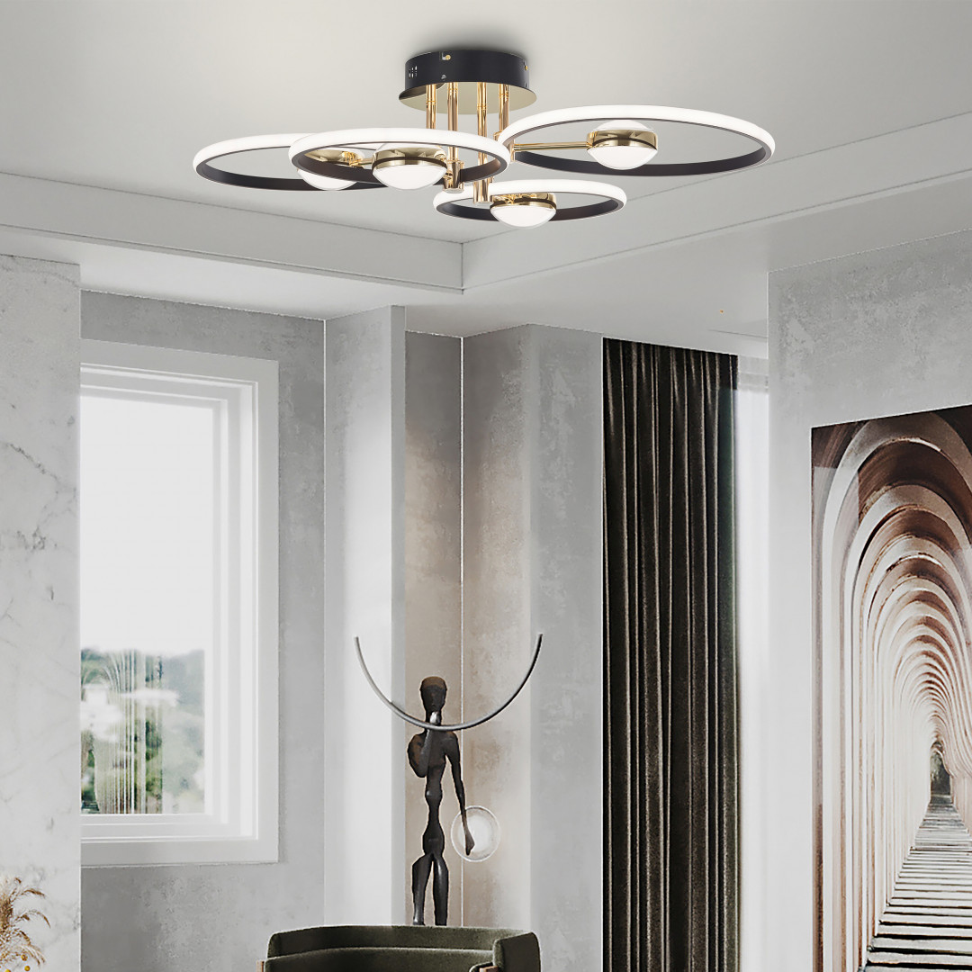 Потолочный светильник Arte Milano Ferrara 276140/4+4 BK/GD