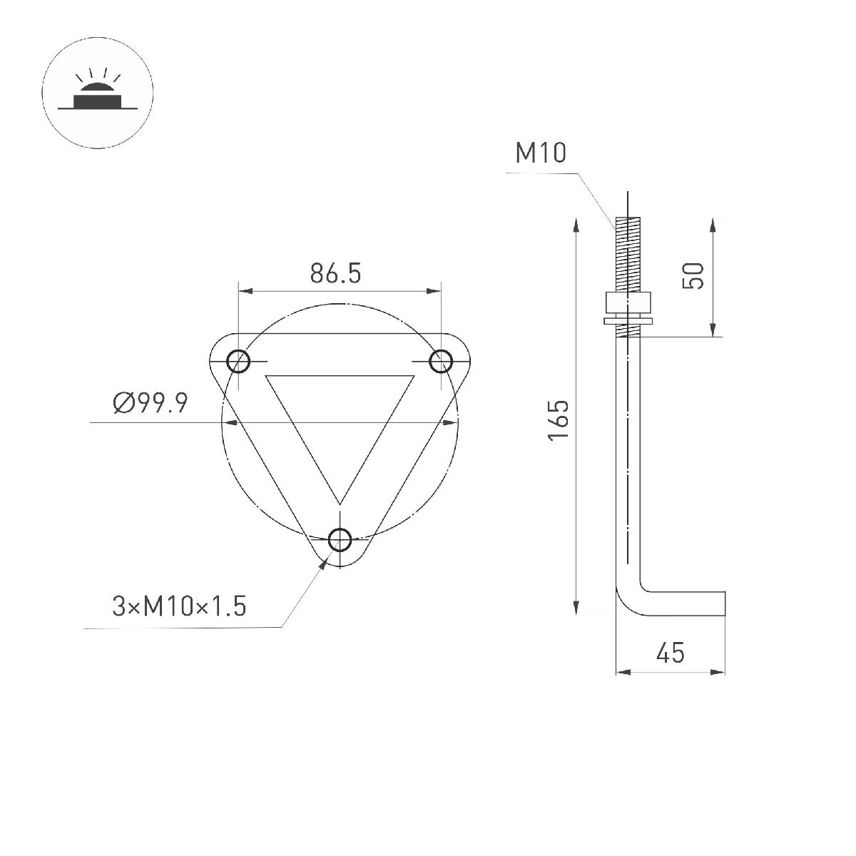 Ландшафтный светильник Arlight LGD-FRESNEL-BOLL-H1200-20W Warm3500-MIX 047688