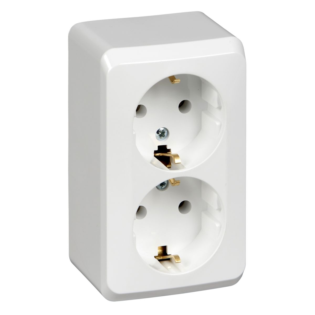 Розетка 2-ая с/з без шторок Systeme Electric Этюд наруж Бел PA16-007B