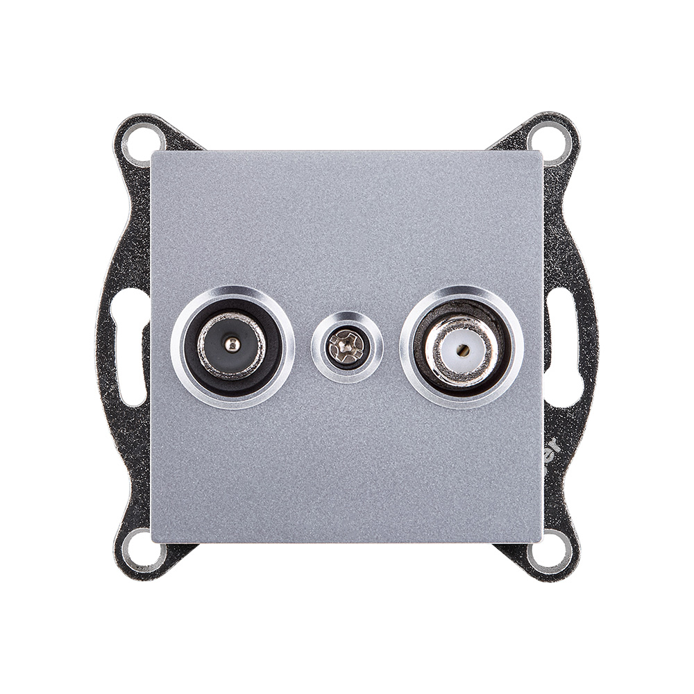 Розетка двойная TV (мама) + спутниковая SAT, серый Kollinger REA-035GY для Aspekt, Eleganz, Reflex