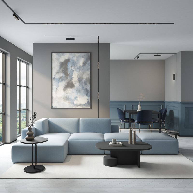 Трековый однофазный светильник Denkirs Smart Grill DK8002-CONN-BK