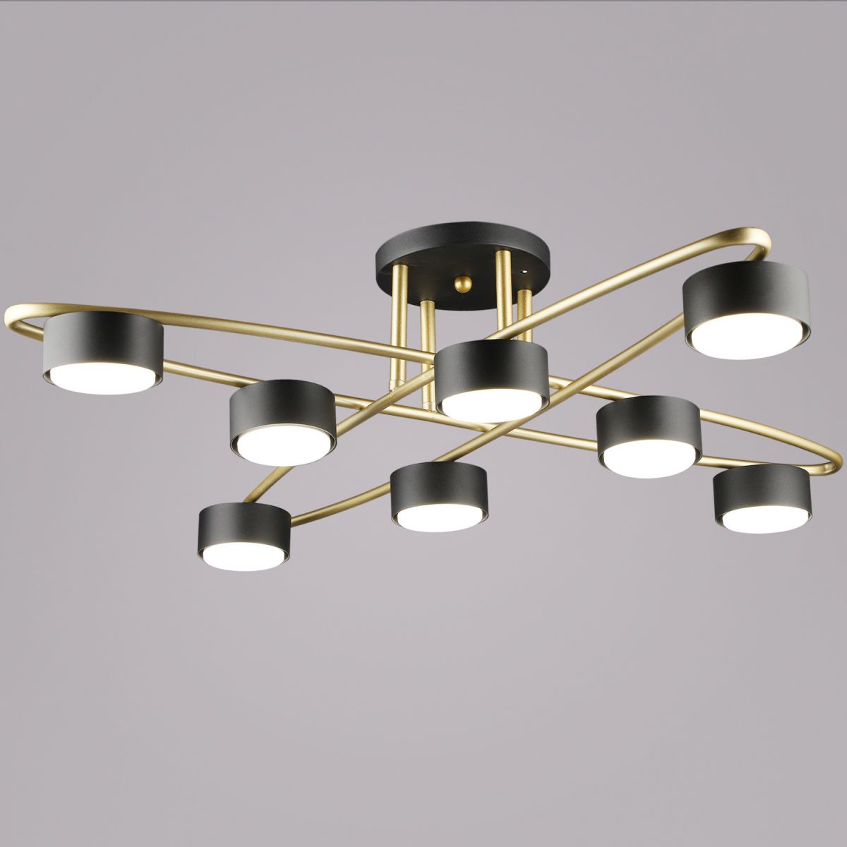 Потолочная светодиодная люстра Reluce 06658-0.3-08 GD+BK GX53