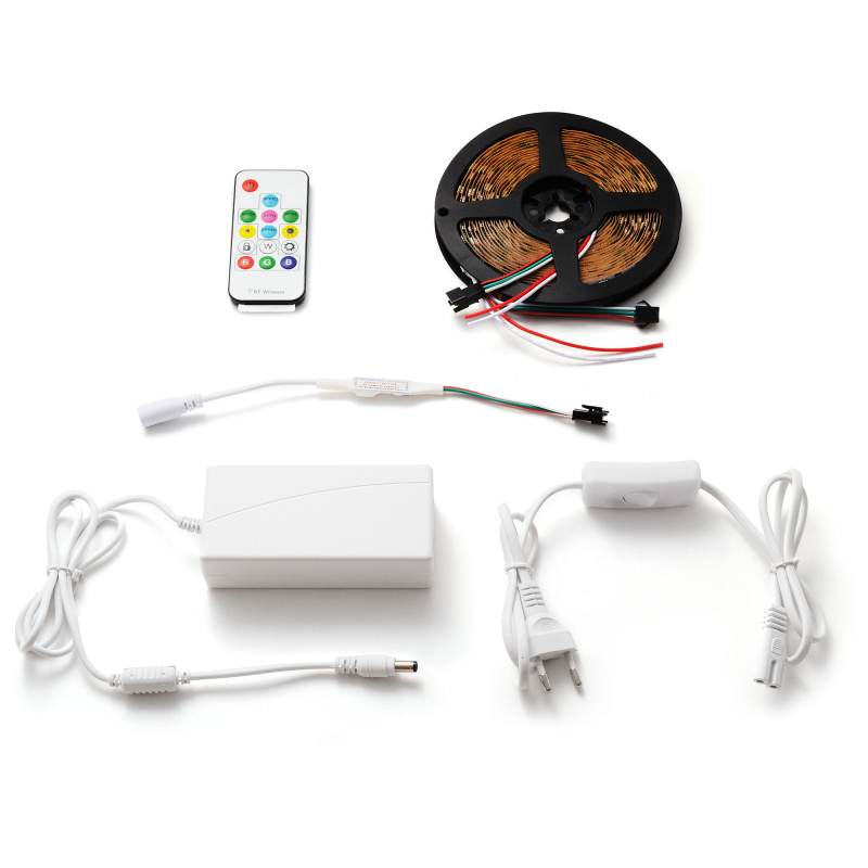 Комплект цифровой светодиодной ленты Apeyron 12В 5050 14,4Вт/м RGB 5м IP20 82ЦЛ