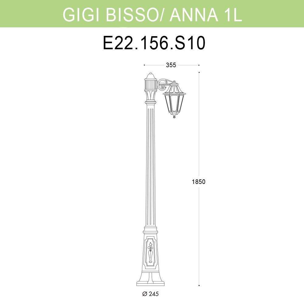 Уличный фонарь Fumagalli Gigi Bisso/Anna 1L E22.156.S10.BYF1R