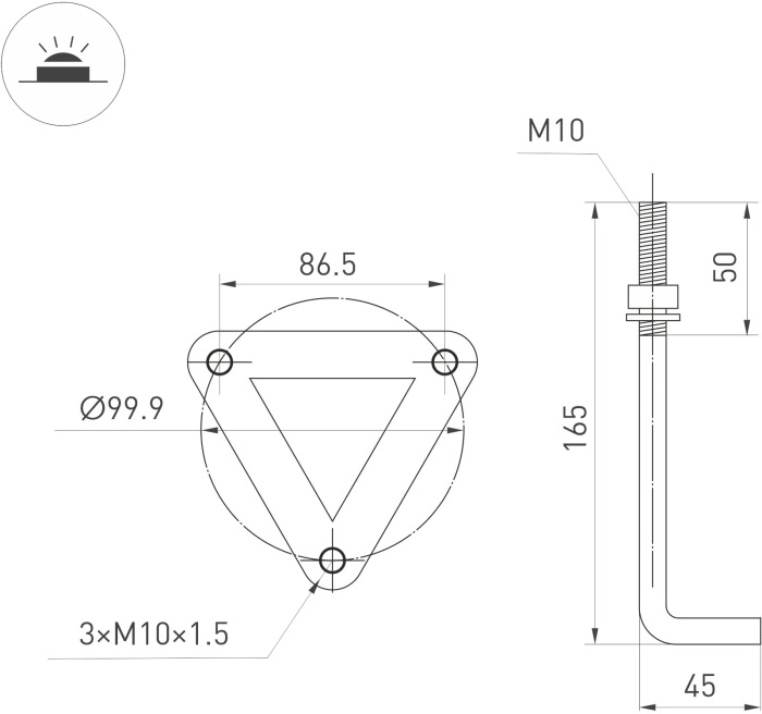 Ландшафтный светильник Arlight LGD-GUIDE-BOLL-H1000-20W Warm3500-MIX (GR, 280 deg, 230V) 047690