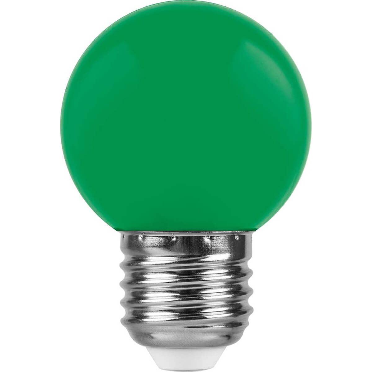 Лампа светодиодная Feron E27 1W Зеленый Шар Матовая LB-37 25117