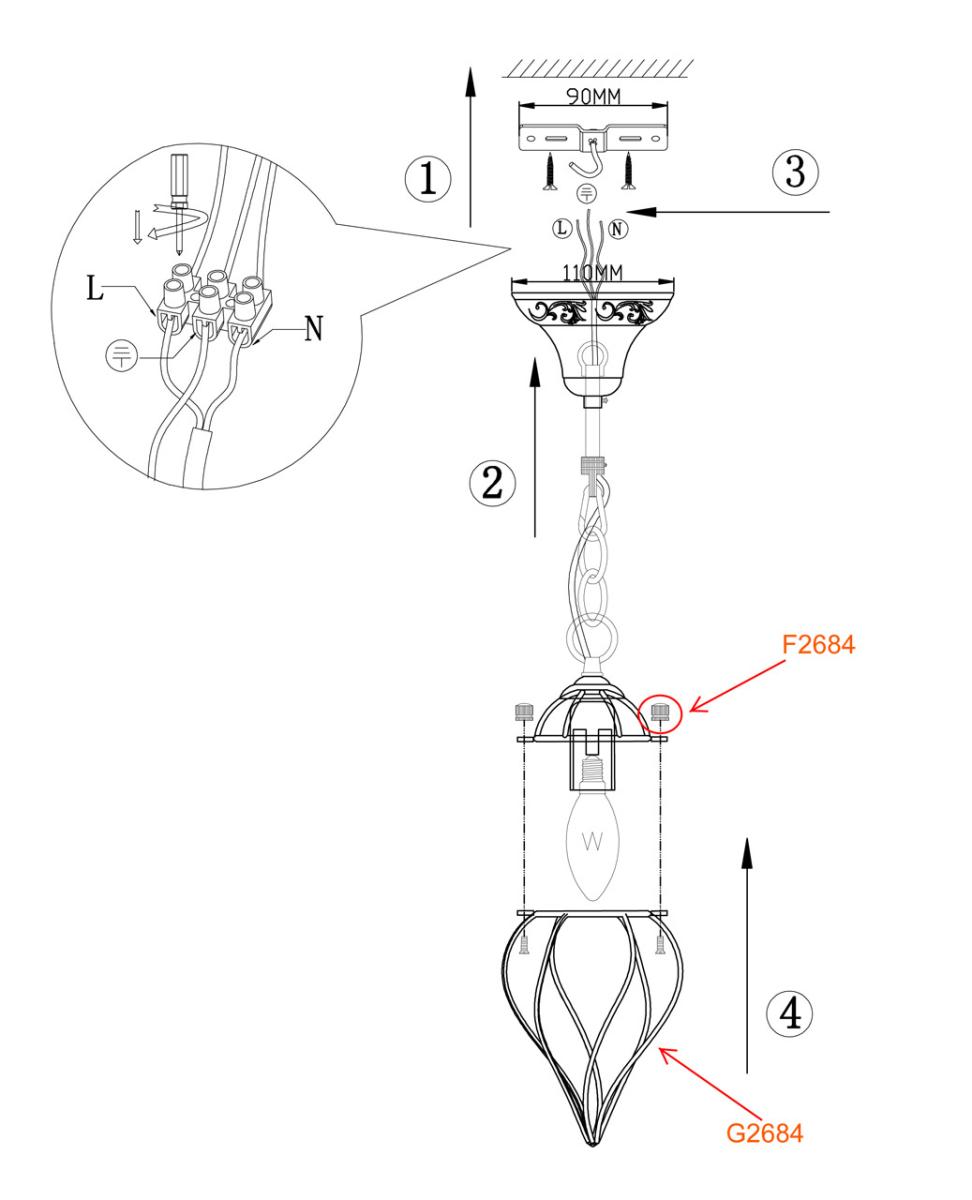 Подвесной светильник Odeon Light Nargiz 2684/1
