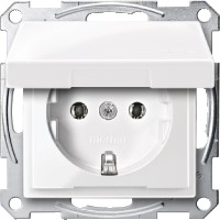 Розетка с крышкой Schneider Electric Merten MTN2311-0319