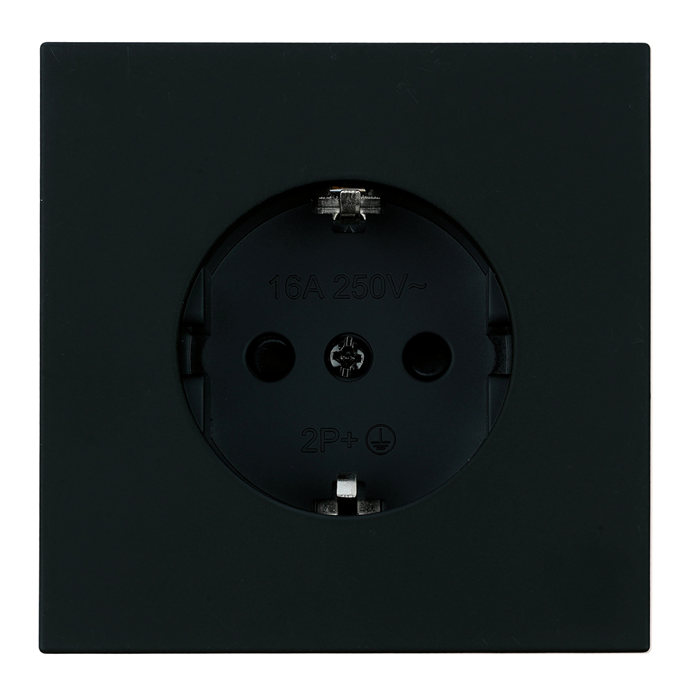 Розетка 1-местная с защитной шторкой с/з (механизм) Stekker 250В 16А Мия RST16-3110-05 черный бархат 50454