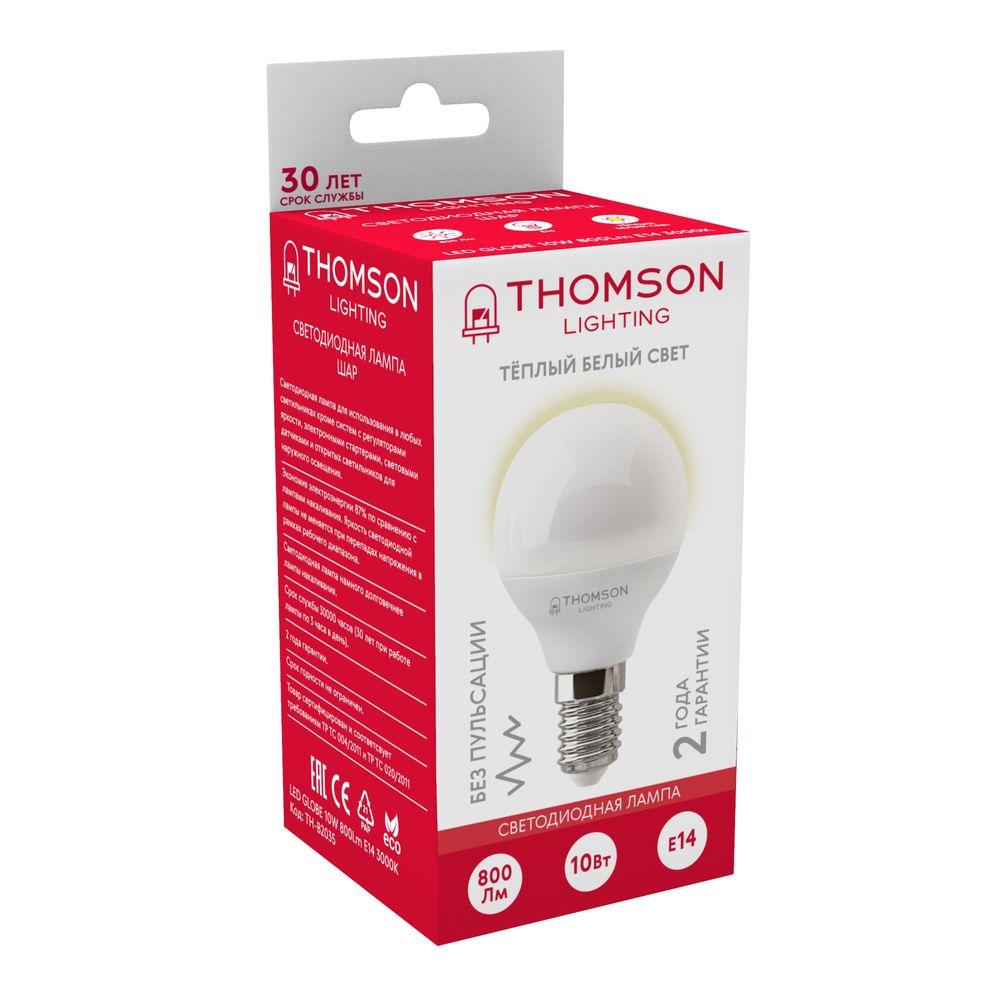 Лампа светодиодная Thomson E14 10W 3000K шар матовый TH-B2035 УЦ