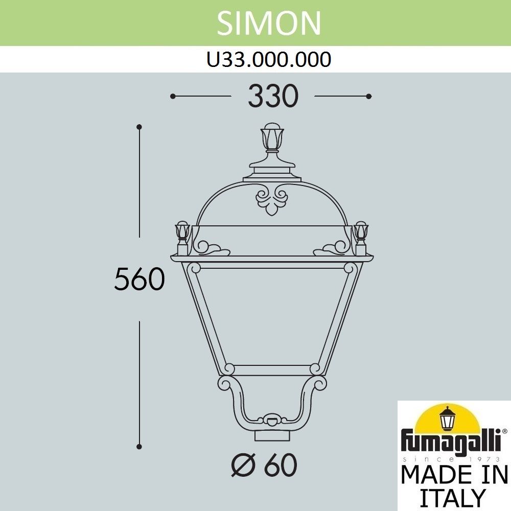 Уличный светильник Fumagalli Simon U33.000.000.AXQ1L