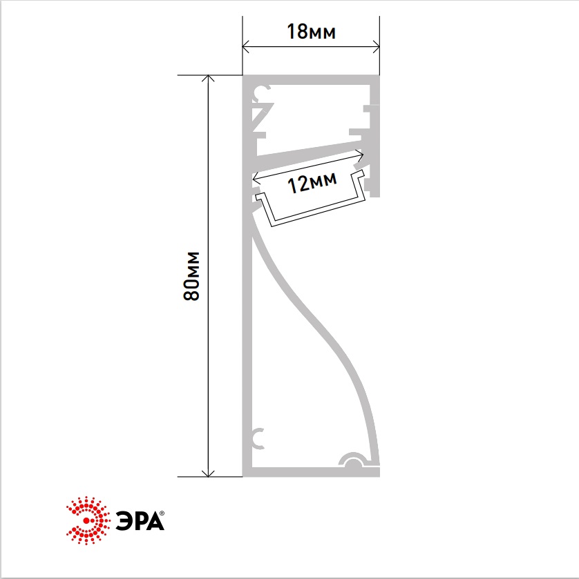 Комплект с накладным анодированным профилем Эра 8018 Б0062819