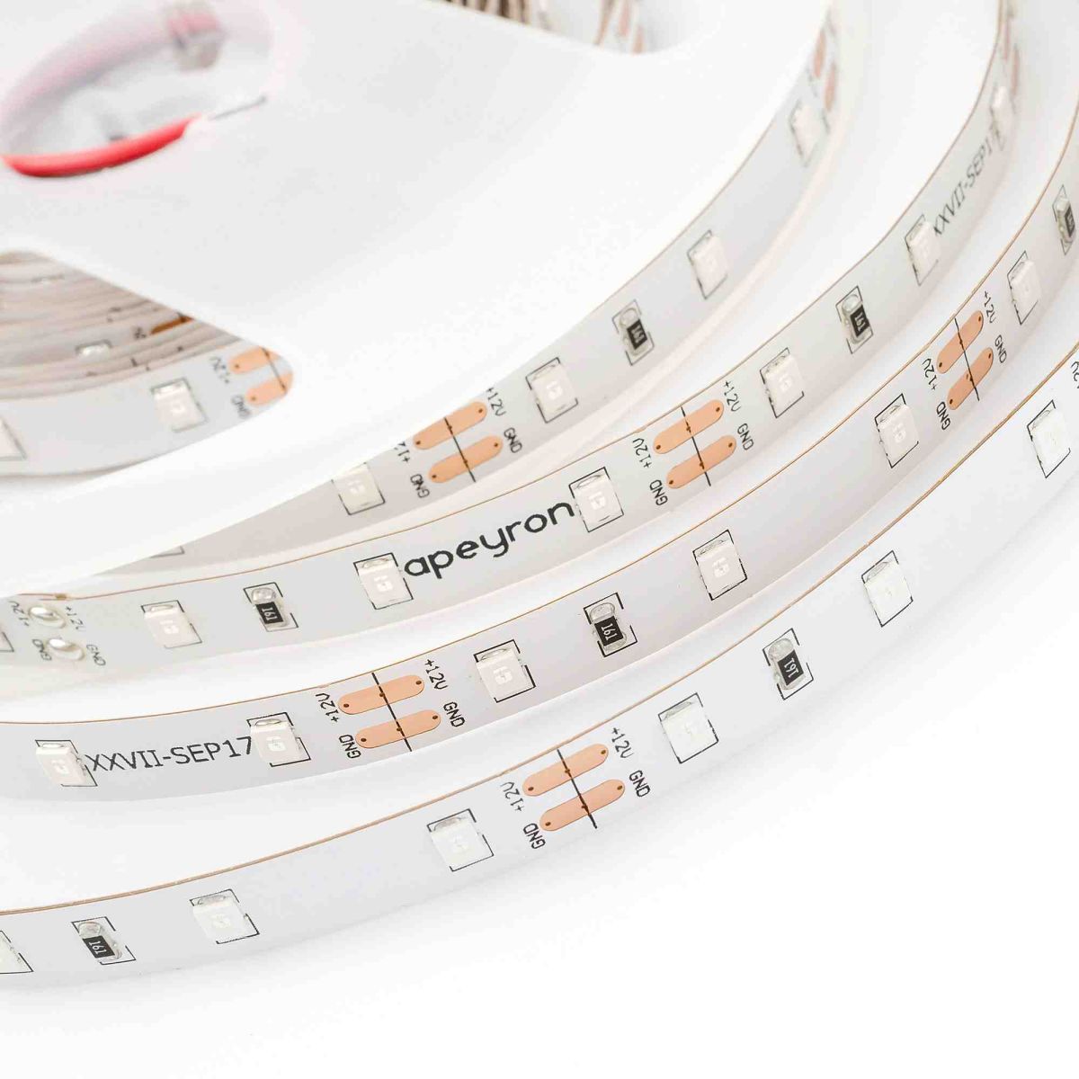 Светодиодная лента Apeyron 12В, 4,8Вт/м, smd3528, 60д/м, IP20 5м Красный 00-435