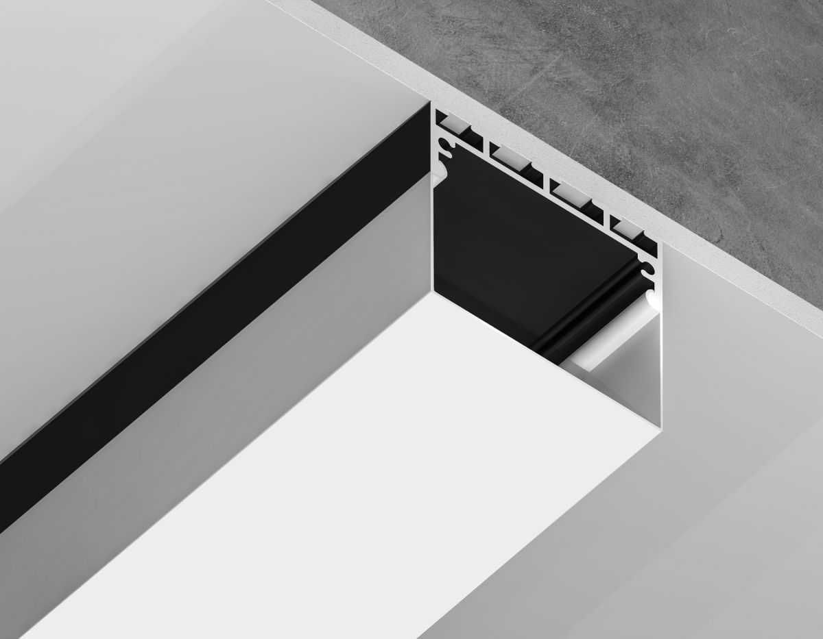 Алюминиевый профиль накладной/подвесной Profile System 42*45 для светодиодной ленты до 33,4мм Ambrella Light Illumination GP3070BK