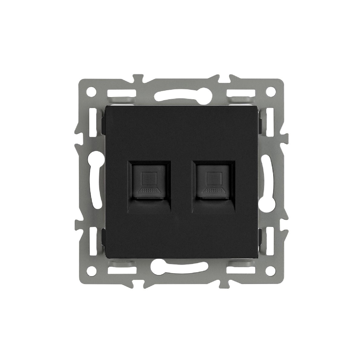 Механизм компьютерной розетки двойной Arlight SCT-MPC2-PL-BK (RJ-45, CAT6) 045337
