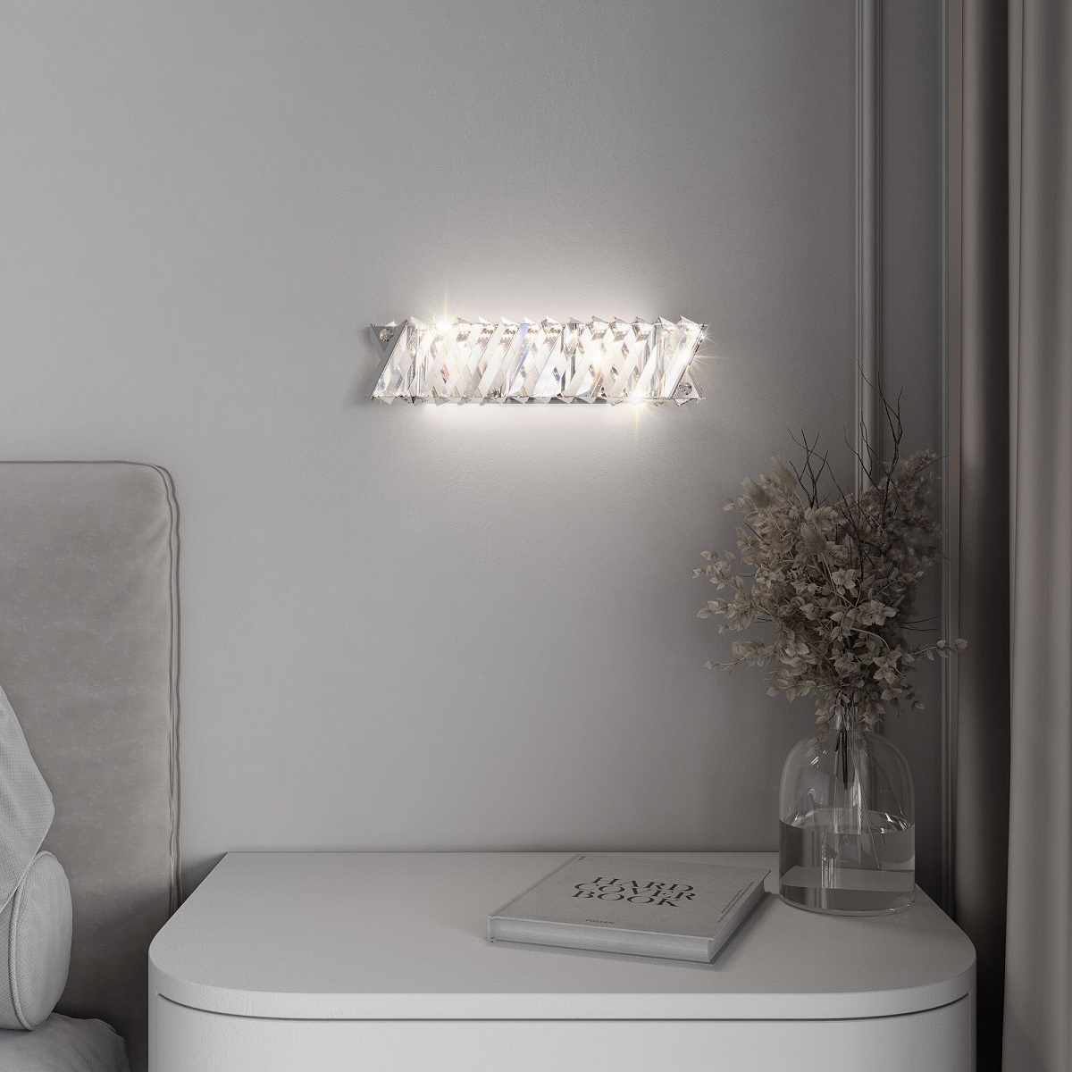 Настенный светильник Eurosvet 101005 LED Никель хрусталь Strotskis a071452