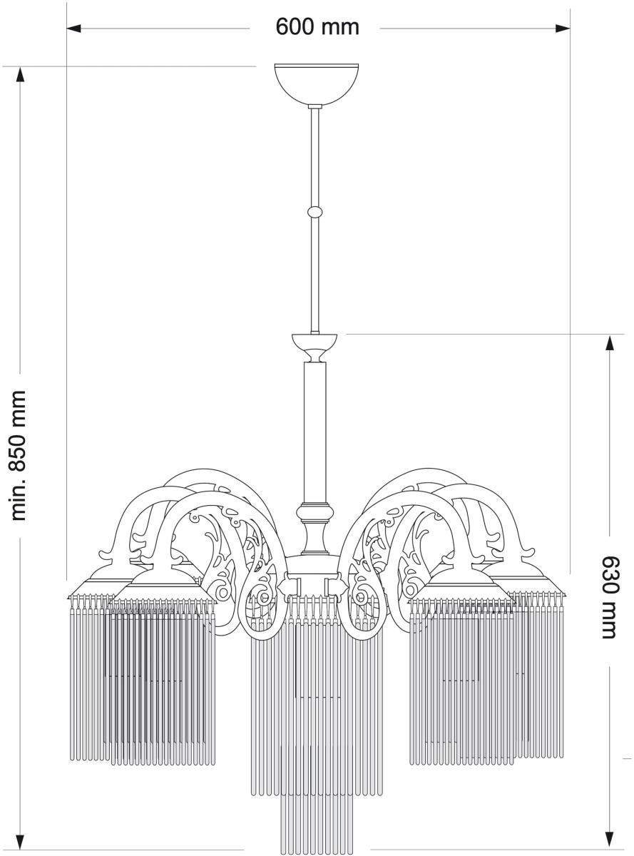 Подвесная люстра Kutek Fiore FIO-ZW-6+1 (P)