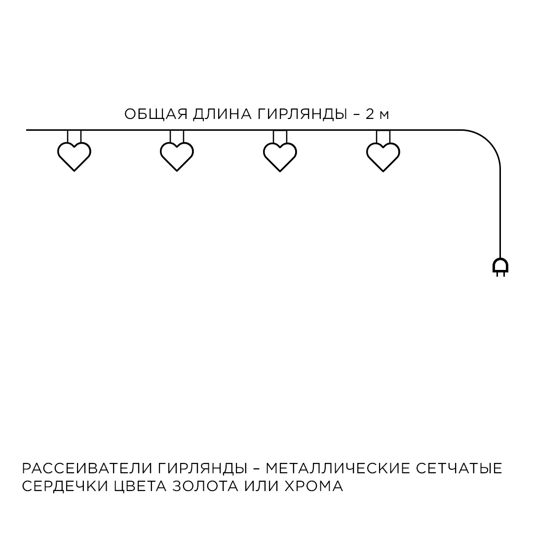 Гирлянда светодиодная Сердце Apeyron Сердце 15-61