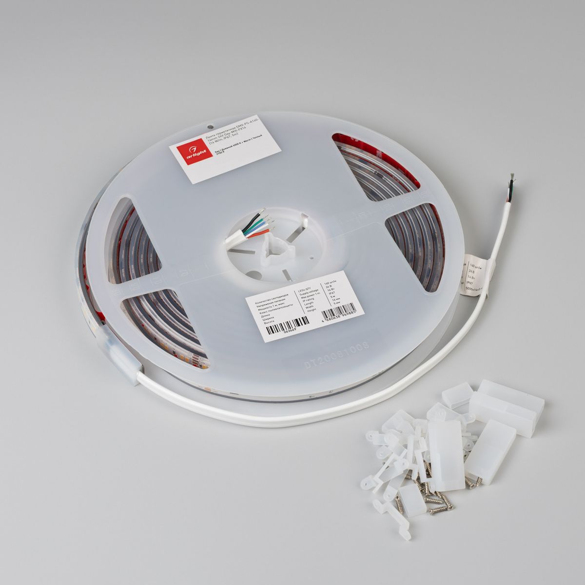 Светодиодная лента герметичная Arlight DMX-PS-A140-14mm 24V Day-MIX-PX14 (14 W/m, IP67, 5m) (Изменяемая ЦТ) 063669