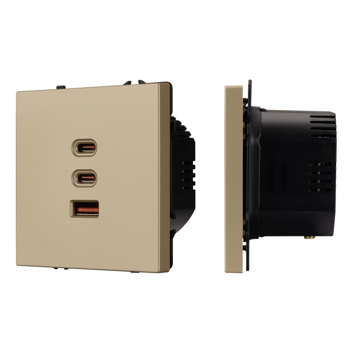 Механизм розетки с быстрой USB зарядкой Arlight SCT-NOBE-MUACC-SFPL-FC-GD (65W, QC3) 061836